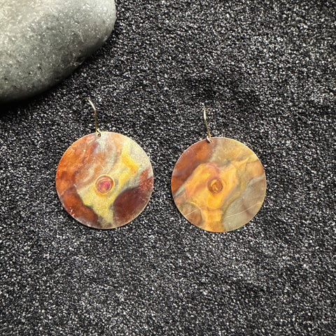 Large Fine Art Flame Painted earrings