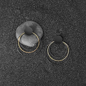 Black hoops with a splash of gold